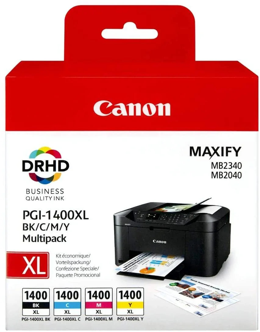 Canon PGI-1400XL BK/C/M/Y Multipack for Maxify MB2340 MB2040 MB2140 MB2710 - eBuy UAE